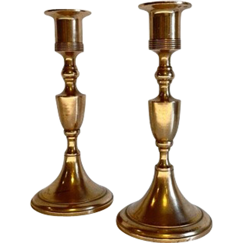 Pair of Scandinavian vintage candlesticks by Scandia Malm, Sweden