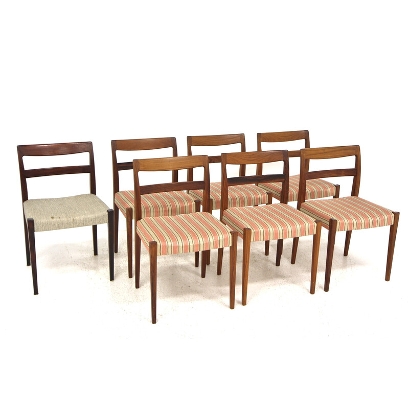 Set of 7 vintage rosewood chairs "Garmi" by Nils Jonsson for Troeds, Sweden 1960