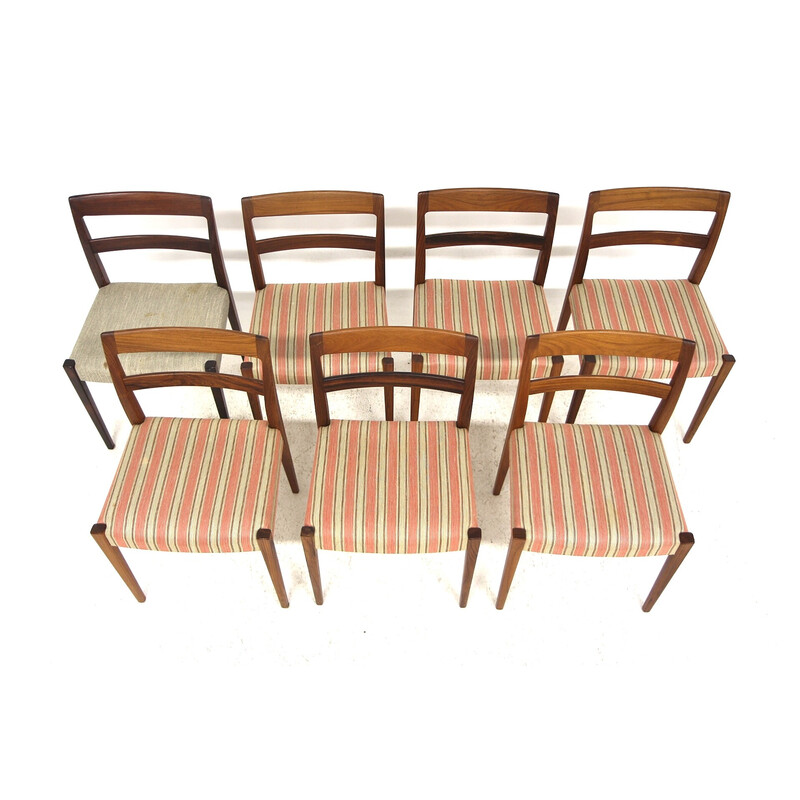 Lot de 7 chaises vintage en palissandre "Garmi" par Nils Jonsson pour Troeds, Suède 1960