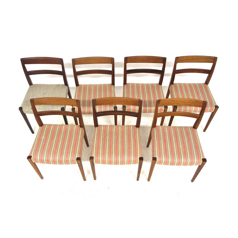 Set van 7 vintage rozenhouten stoelen "Garmi" van Nils Jonsson voor Troeds, Zweden 1960