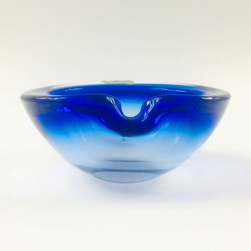 Vintage Sommerso Murano glass ashtray by Flavio Poli, Italy 1960s