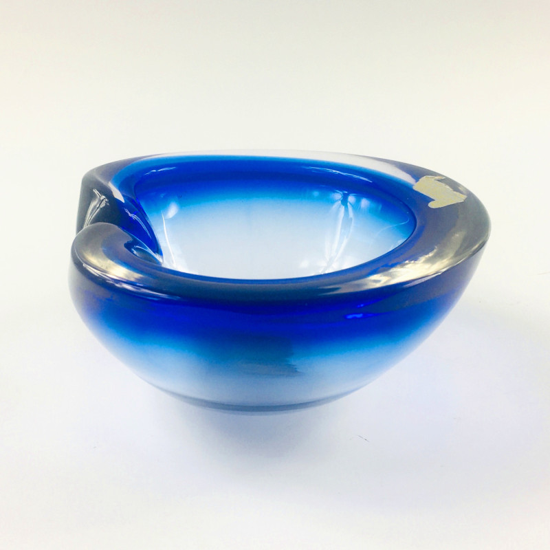 Vintage Sommerso Murano glass ashtray by Flavio Poli, Italy 1960s