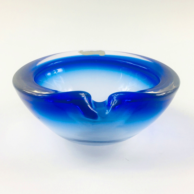 Vintage Sommerso Murano glass ashtray by Flavio Poli, Italy 1960s