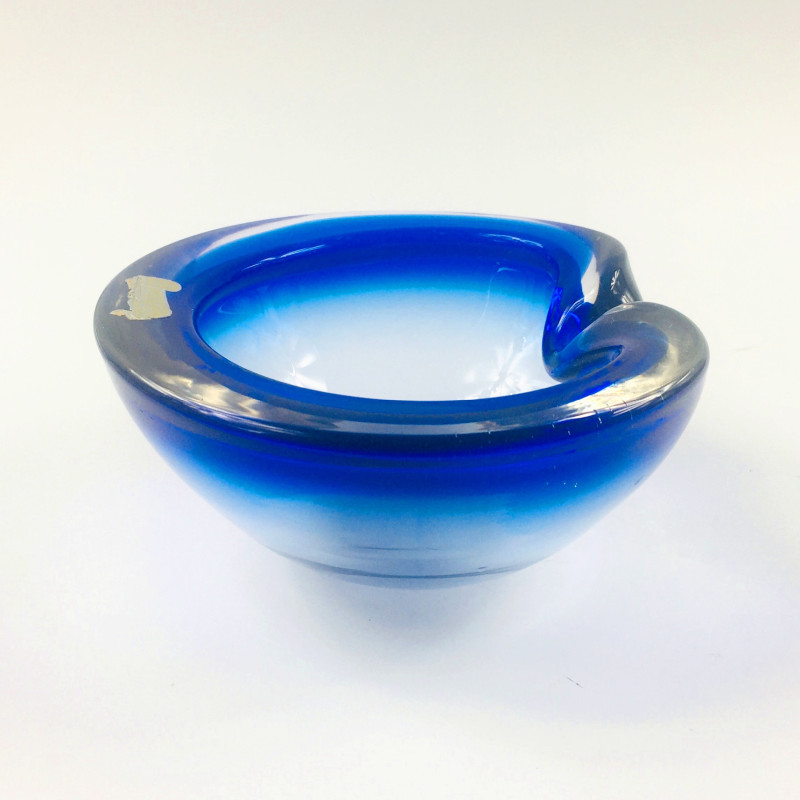 Vintage Sommerso Murano glass ashtray by Flavio Poli, Italy 1960s