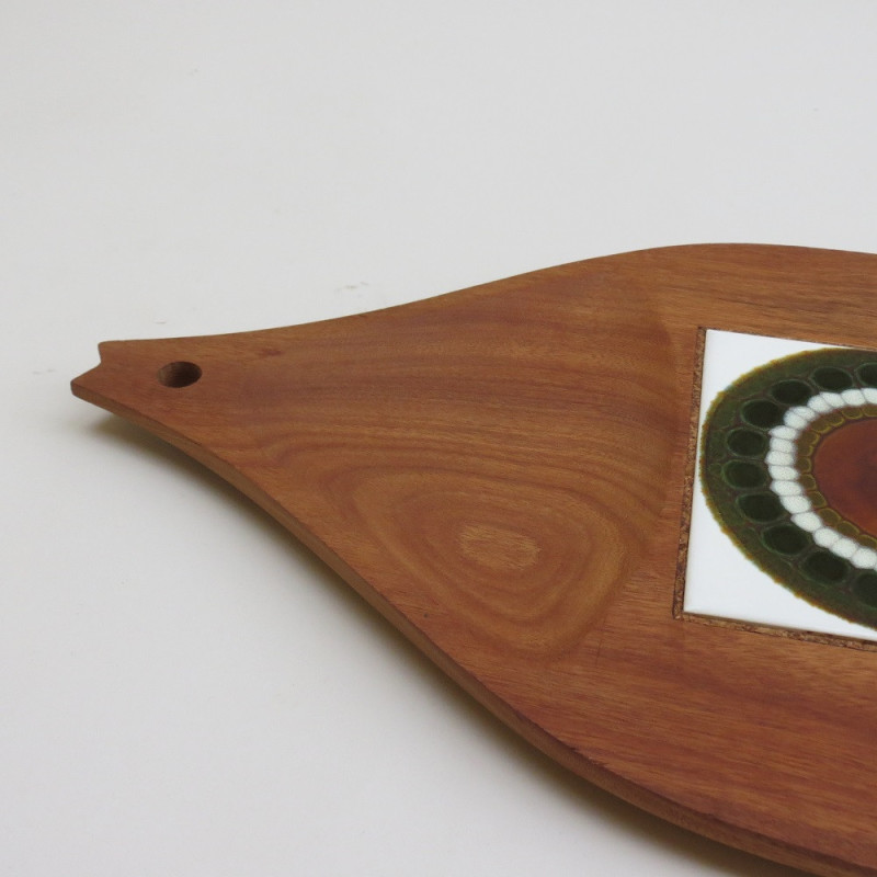 Mid century teak tray with tile insert by Allan Wallwork, 1970