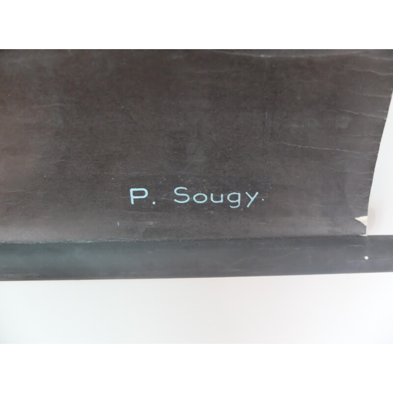 Affiche scolaire noire Pigeon Auzoux, Paul SOUGY  - 1960