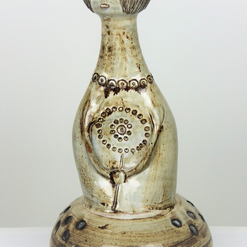 L’Atelier Dieulefit big woman-shaped vase sculpture in ceramic, Jacques POUCHAIN - 1950s