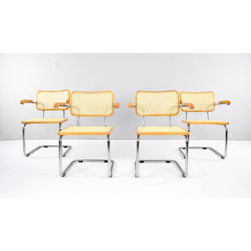 Conjunto de 4 cadeiras B64 italianas vintage de Marcel Breuer para Cesca, 1970