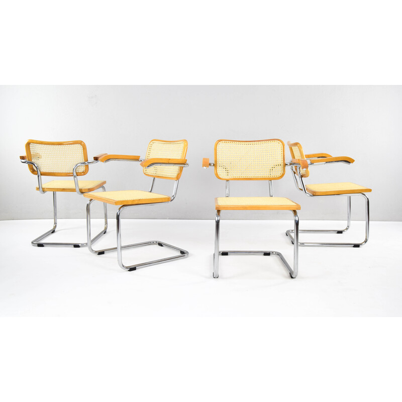 Set van 4 vintage Italiaanse B64 stoelen van Marcel Breuer voor Cesca, 1970