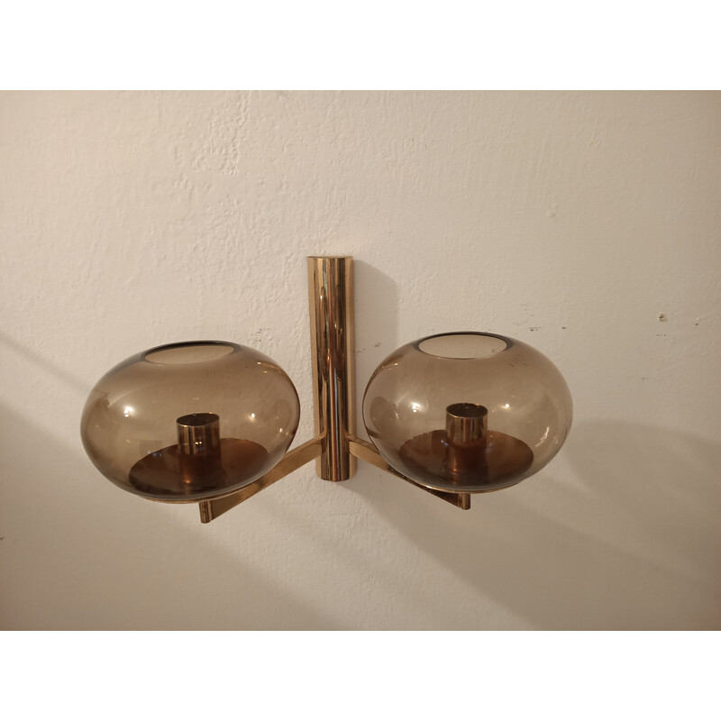 Vintage gouden wandlamp van Gaetano Sciolari