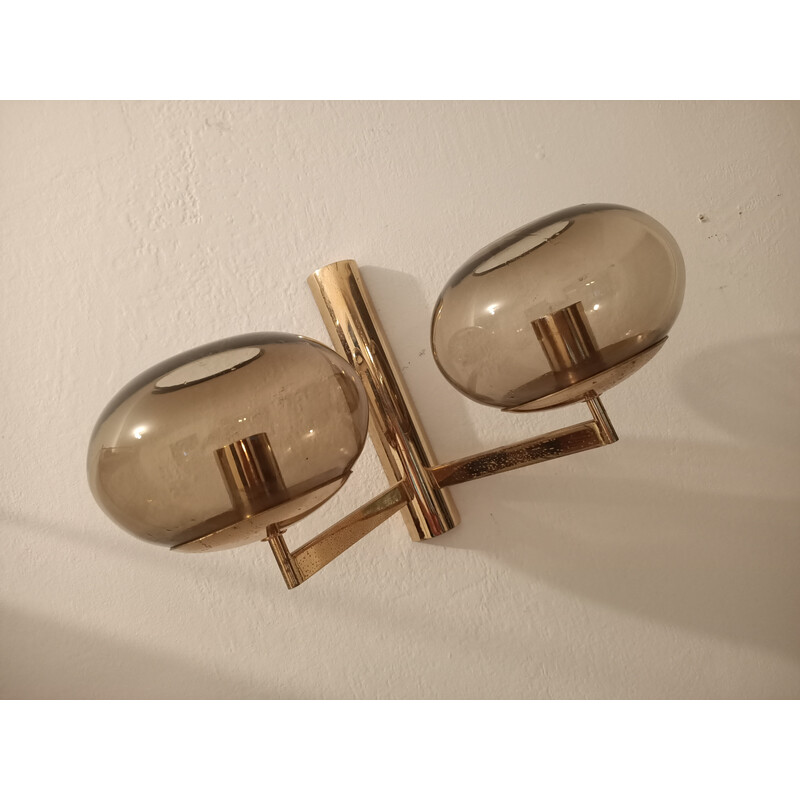 Vintage gold wall lamp by Gaetano Sciolari