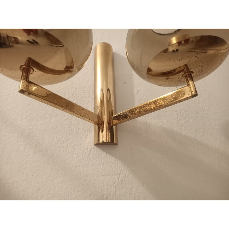 Vintage gouden wandlamp van Gaetano Sciolari
