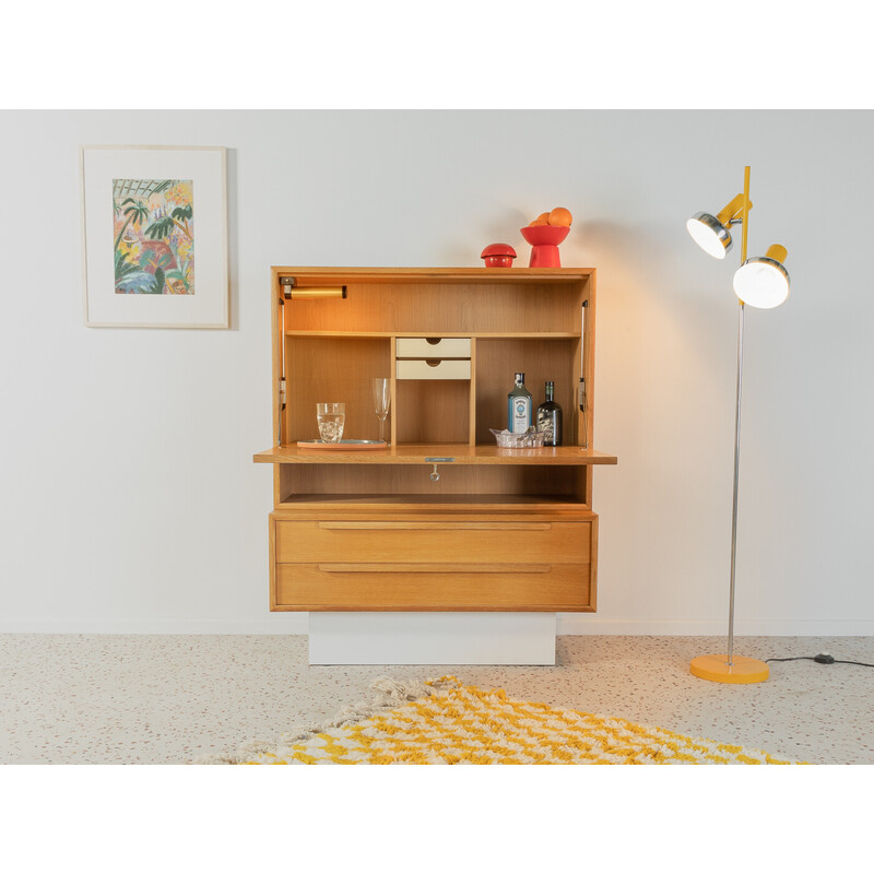 Vintage bar cabinet in ashwood veneer by Wk Möbel, Germany 1960s