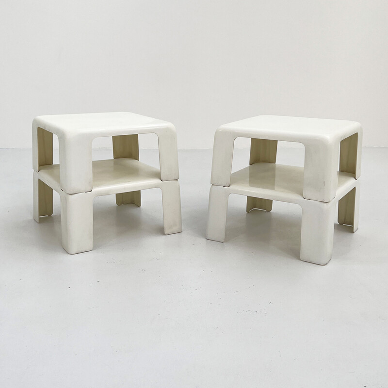 Set of 4 vintage Gatti side tables by Mario Bellini for C and B Italia, 1960s