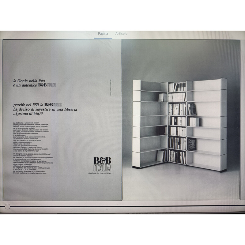 Bibliothèque modulaire vintage en tôle par Richard Sapper pour B and B, 1970