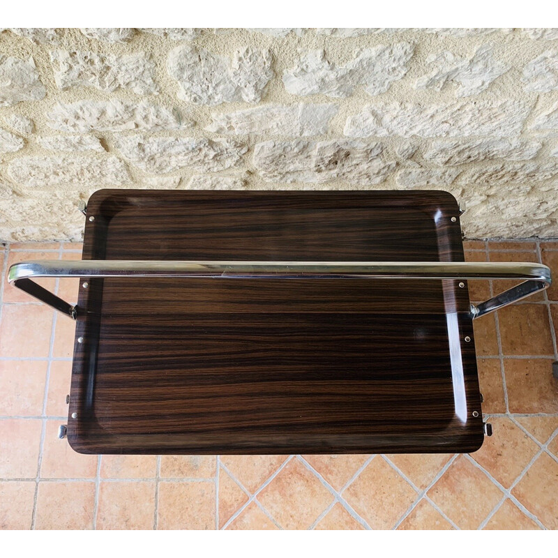 Vintage formica and chrome folding serving table by Speedy, Italy 1970