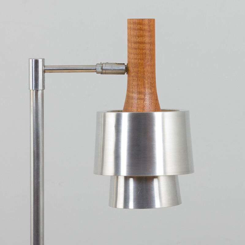 Vintage floor lamp with teak elements by Jo Hammerborg for Fog and Mourn, Denmark 1960s