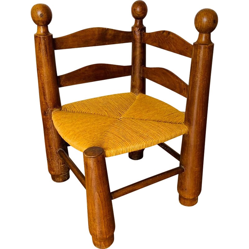 Chaise d'angle vintage en bois