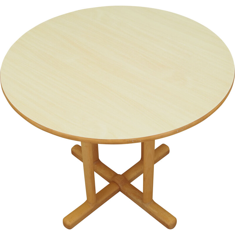 Vintage beechwood round table, Denmark 1990s