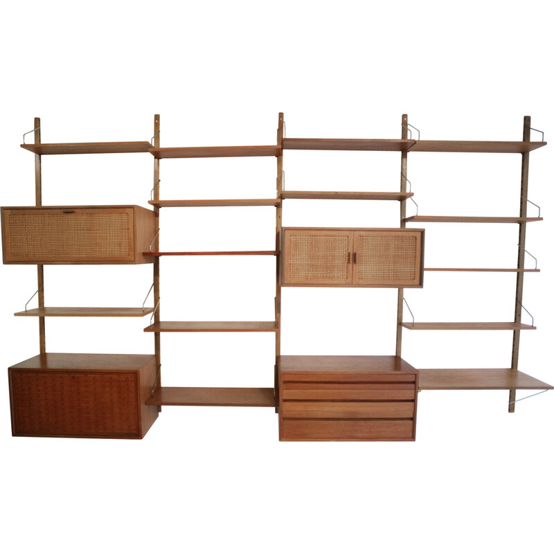 Vintage teak wall unit by Poul Cadovius, Denmark 1960