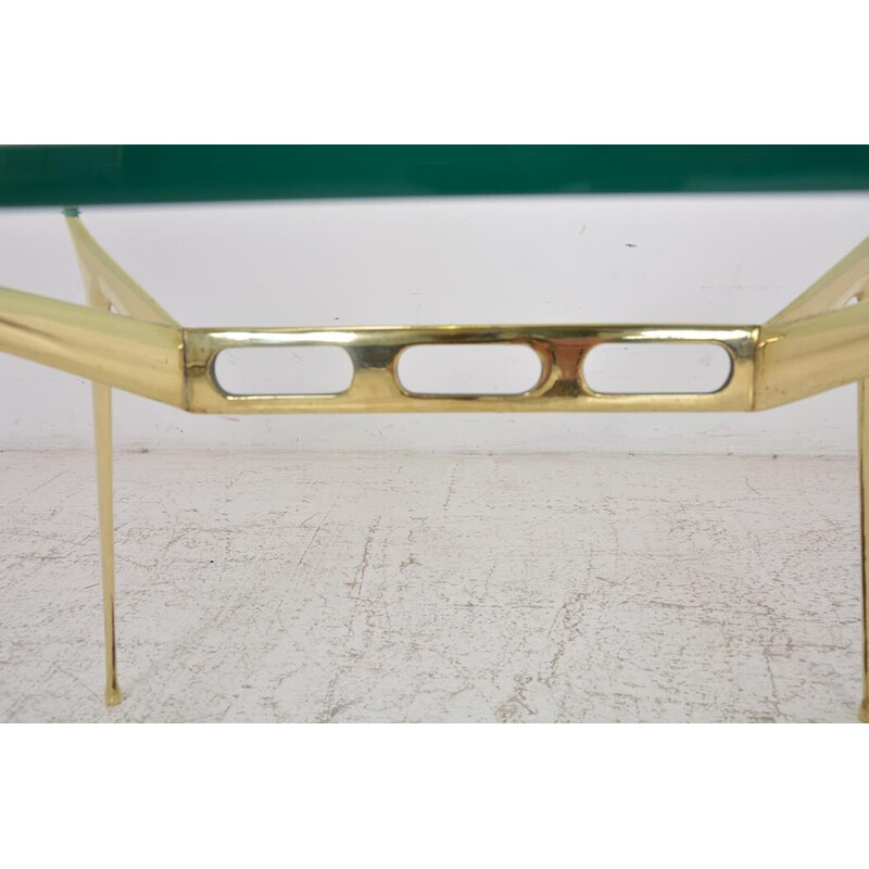 Vintage brass and glass coffee table by Cesare Lacca, Italy 1950s