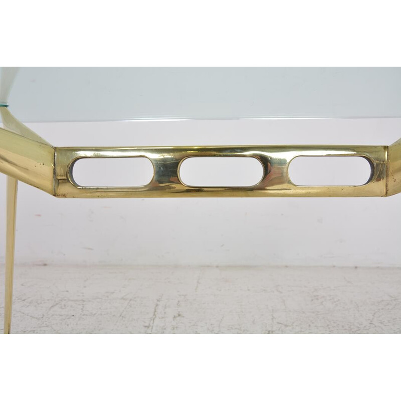 Vintage brass and glass coffee table by Cesare Lacca, Italy 1950s