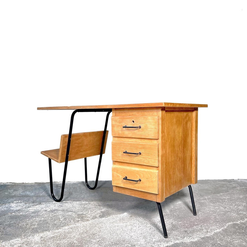 Vintage desk by Jacques Hitier for Spirol, 1950