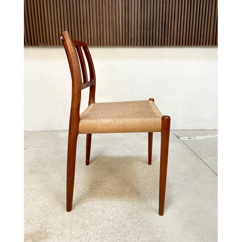 Set of 4 vintage Danish dining chairs "Model No. 83" by Niels O. Møller for J.L. Møllers Møbelfabrik, 1970s