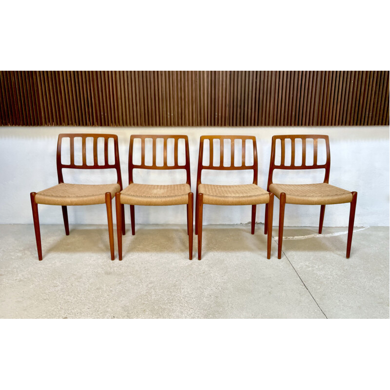 Conjunto de 4 cadeiras dinamarquesas vintage "Modelo No. 83" de Niels O. Møller para J.L. Møbelfabrik Møbelfabrik, 1970