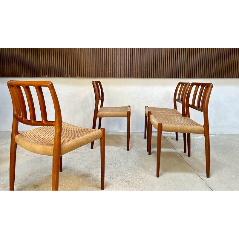 Set of 4 vintage Danish dining chairs "Model No. 83" by Niels O. Møller for J.L. Møllers Møbelfabrik, 1970s