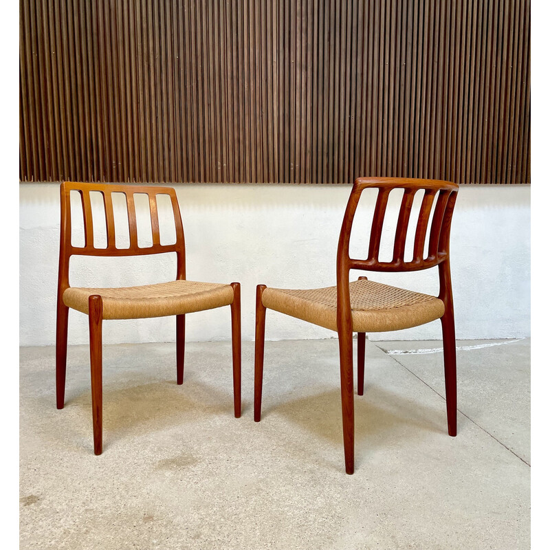 Set of 4 vintage Danish dining chairs "Model No. 83" by Niels O. Møller for J.L. Møllers Møbelfabrik, 1970s