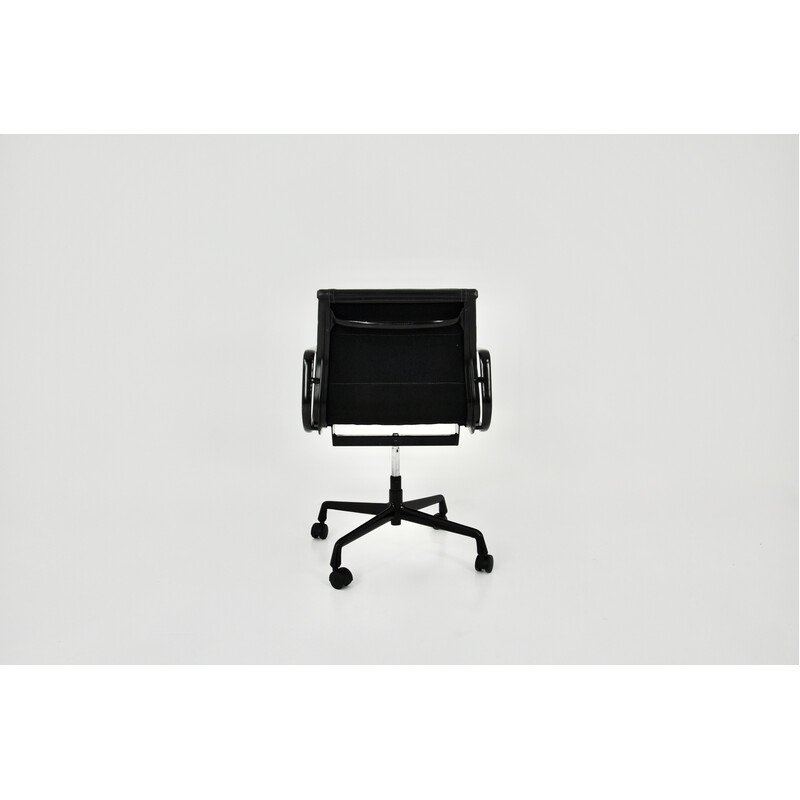 Cadeira de escritório em pele preta Vintage de Charles e Ray Eames para Icf, 1970