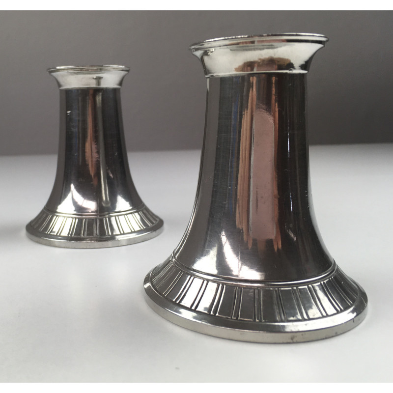 Pair of vintage Danish pewter candlesticks by Just Andersen, 1940s