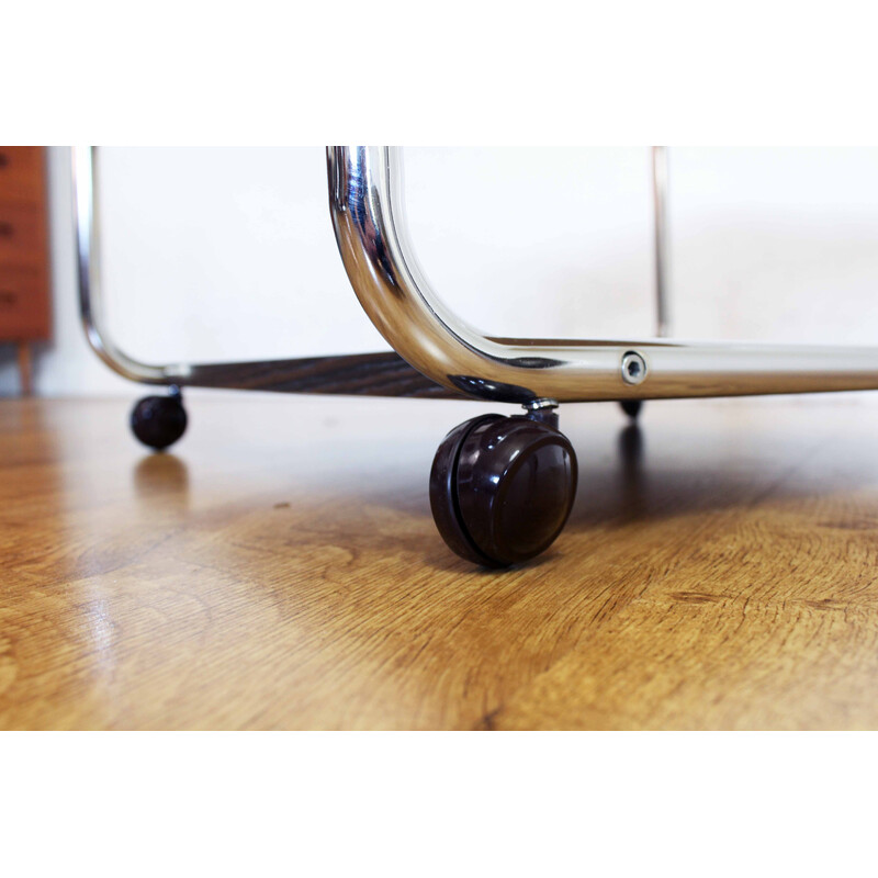 Vintage serving table with magazine rack, 1960