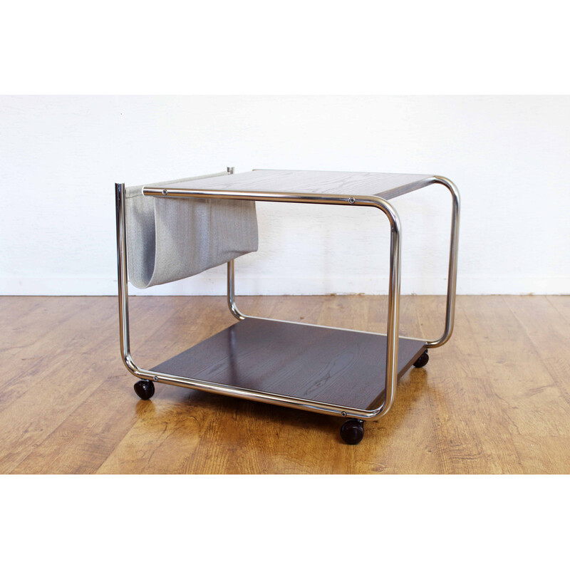 Vintage serving table with magazine rack, 1960