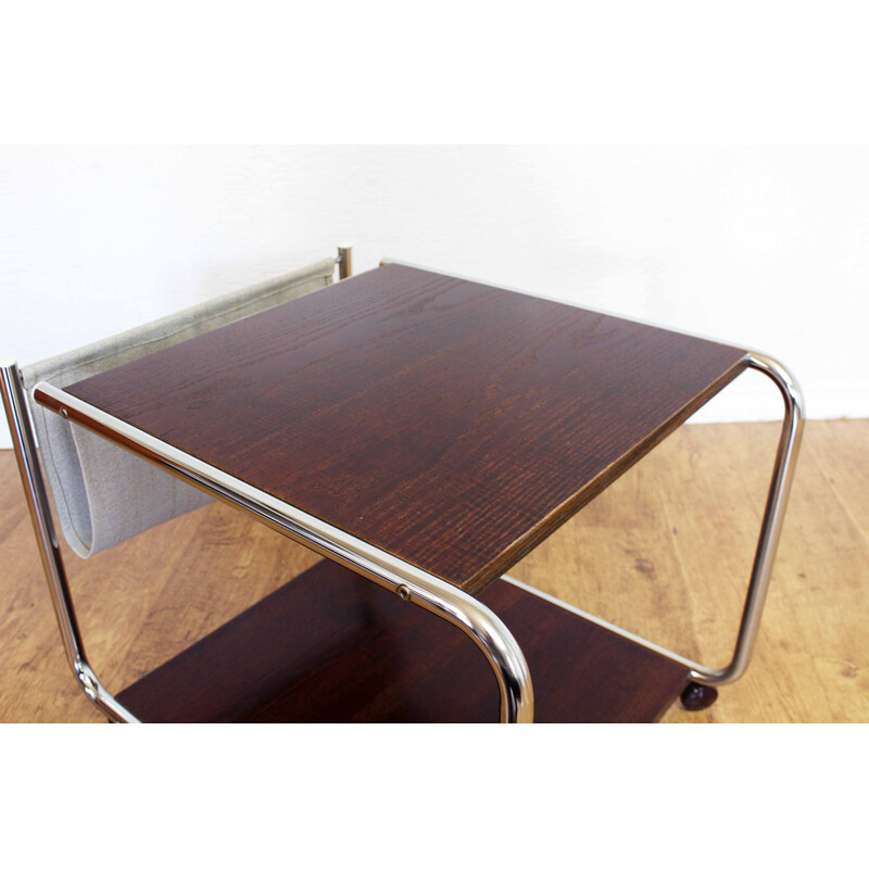 Vintage serving table with magazine rack, 1960