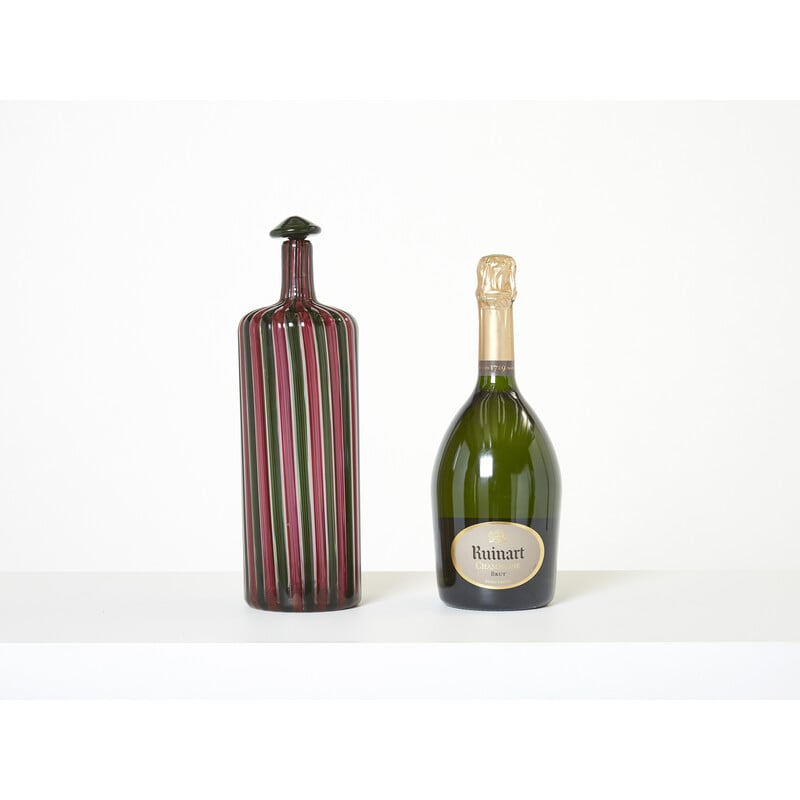 Vintage Murano glass bottle by Gio Ponti and Paolo Venini for Venini ,1982