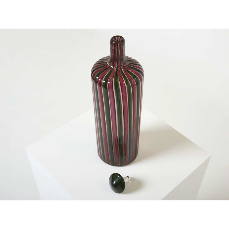 Vintage Murano glass bottle by Gio Ponti and Paolo Venini for Venini ,1982