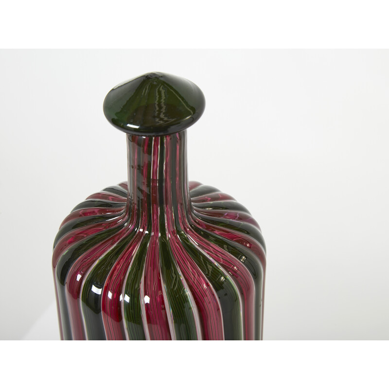 Vintage Murano glass bottle by Gio Ponti and Paolo Venini for Venini ,1982