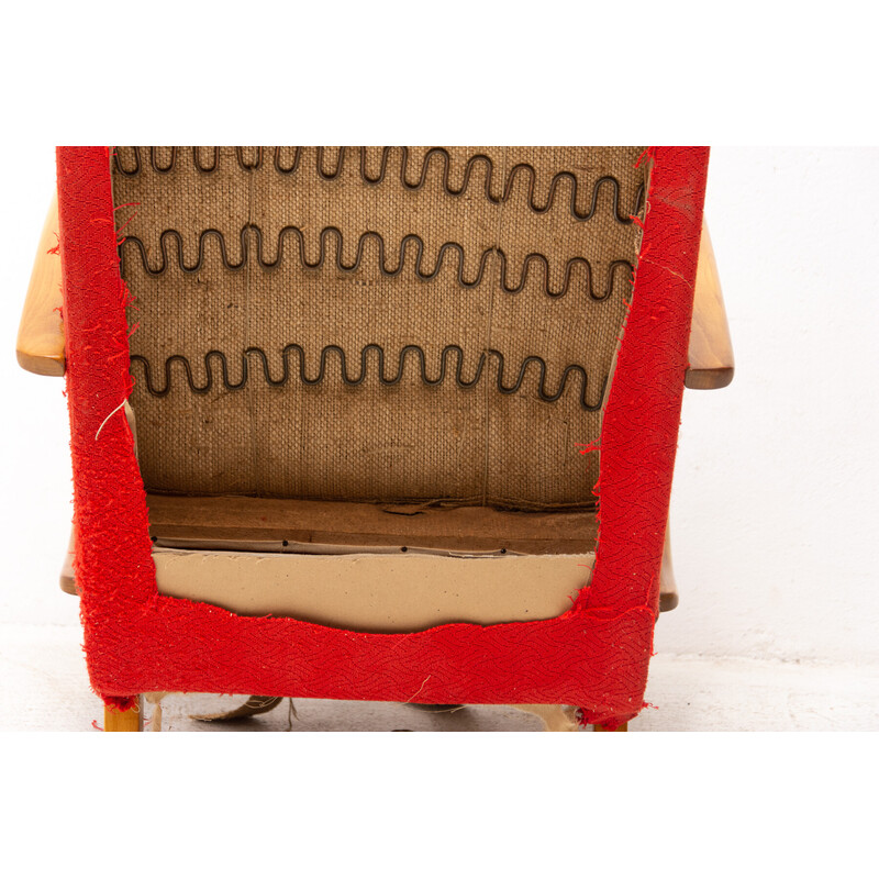 Paar vintage gebogen houten fauteuils van Jindřich Halabala voor Up Závody, jaren 1950