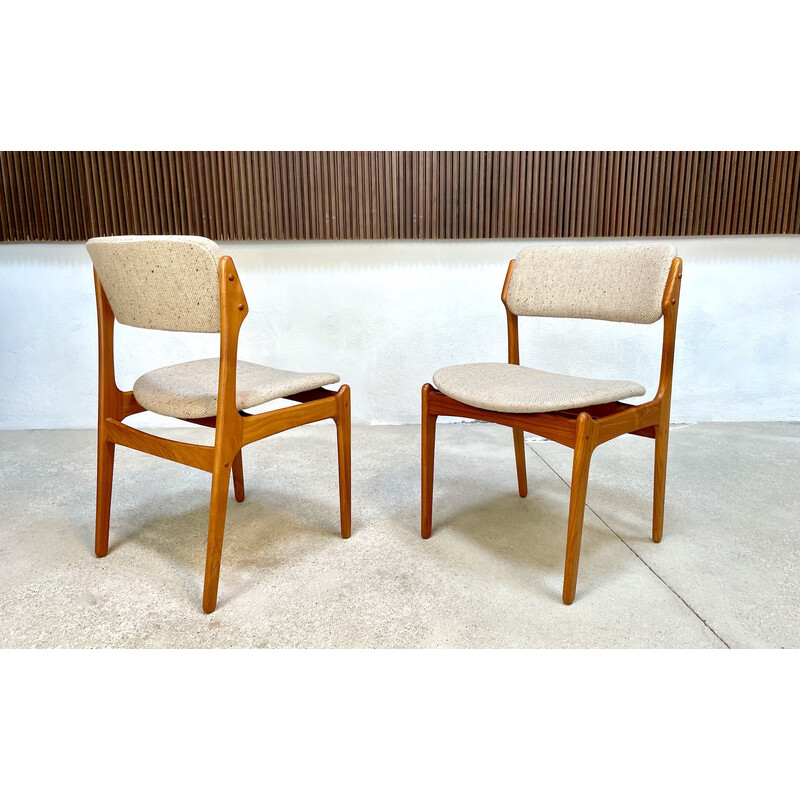 Mid century set of 4 dining chairs in teak model 49 by Erik Buch for O.d. Møbler, Denmark 1960s