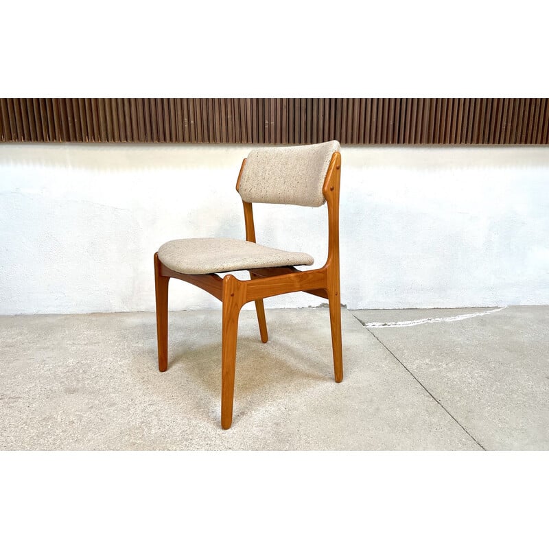 Mid century set of 4 dining chairs in teak model 49 by Erik Buch for O.d. Møbler, Denmark 1960s