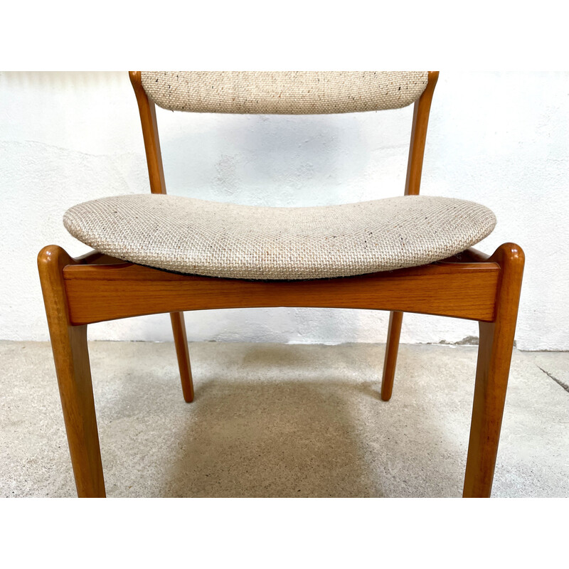 Mid century set of 4 dining chairs in teak model 49 by Erik Buch for O.d. Møbler, Denmark 1960s