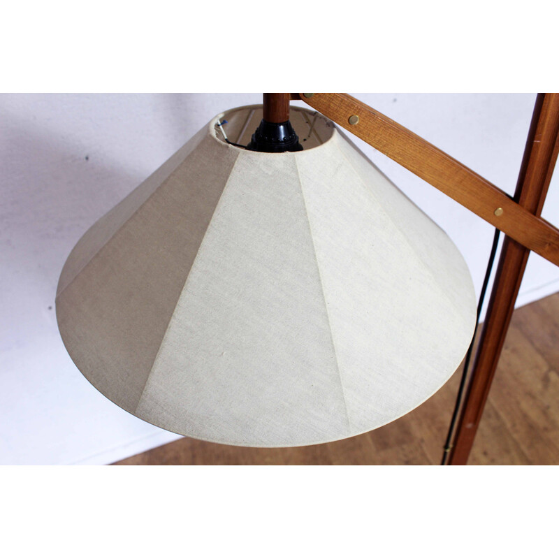 Lampada da terra vintage "le klint" in metallo e teak modello 325 di Vilhelm Wohlert