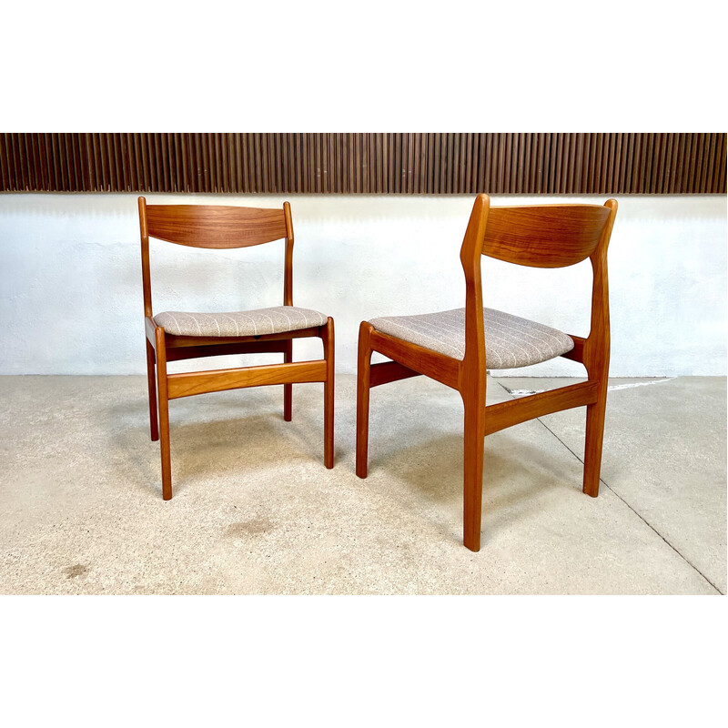 Set van 4 vintage Deense teakhouten stoelen van Erik Buch voor O.d. Møbler, 1960