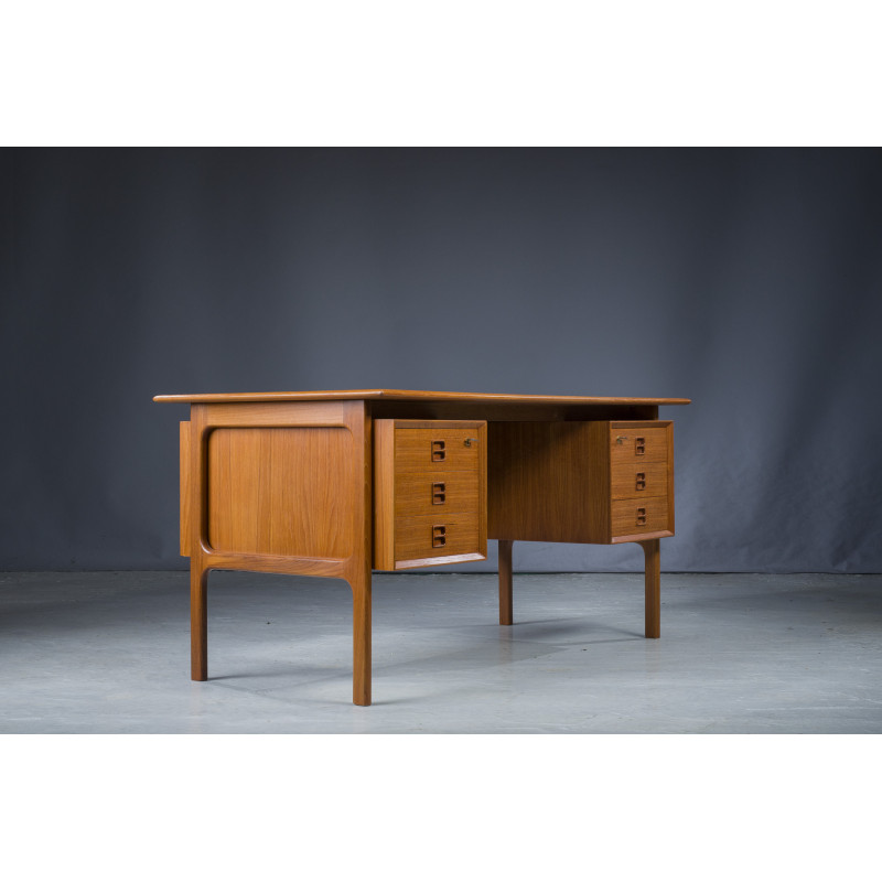 Mid century double sided teak desk by Brouer Møbelfabrik for Arne Vodder, Denmark 1960s