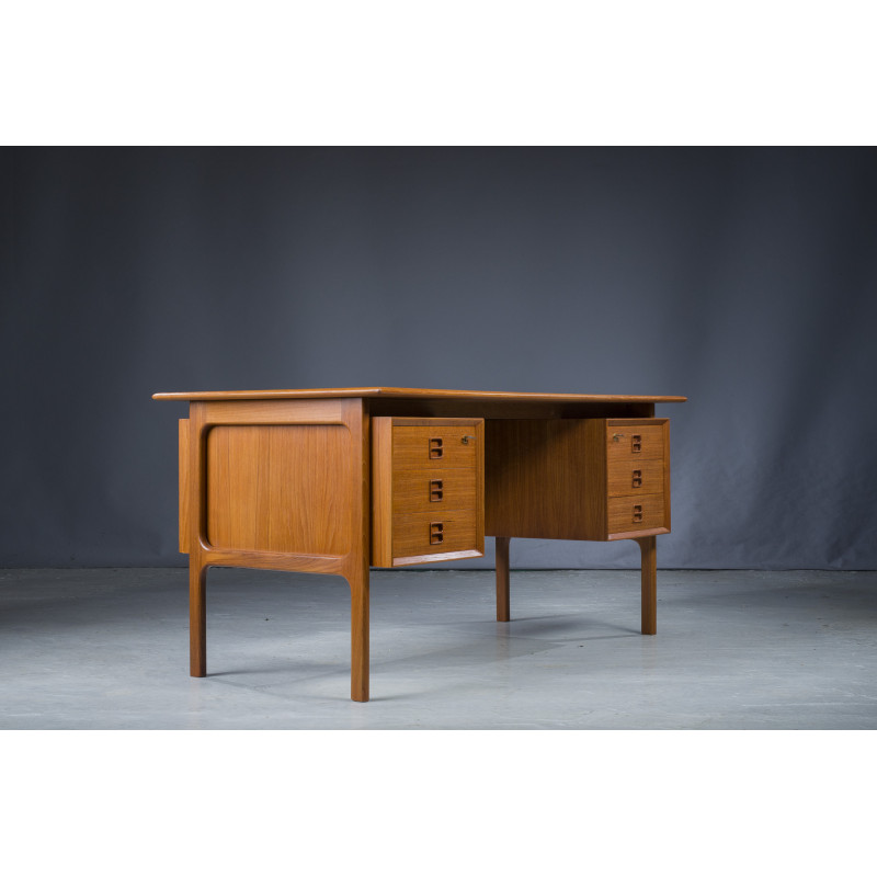 Vintage doppelseitiger Schreibtisch aus Teakholz von Brouer Møbelfabrik für Arne Vodder, Dänemark 1960