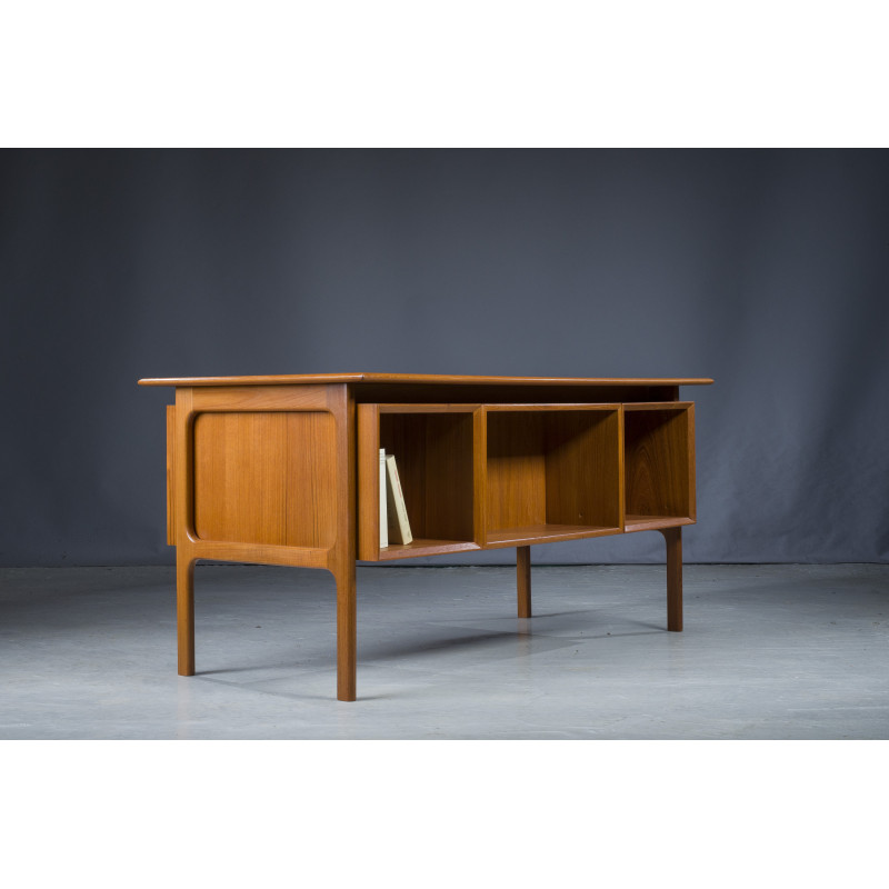 Vintage doppelseitiger Schreibtisch aus Teakholz von Brouer Møbelfabrik für Arne Vodder, Dänemark 1960