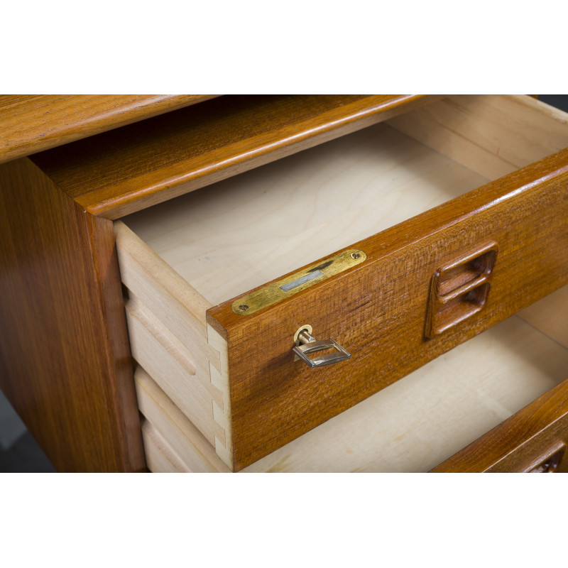 Mid century double sided teak desk by Brouer Møbelfabrik for Arne Vodder, Denmark 1960s