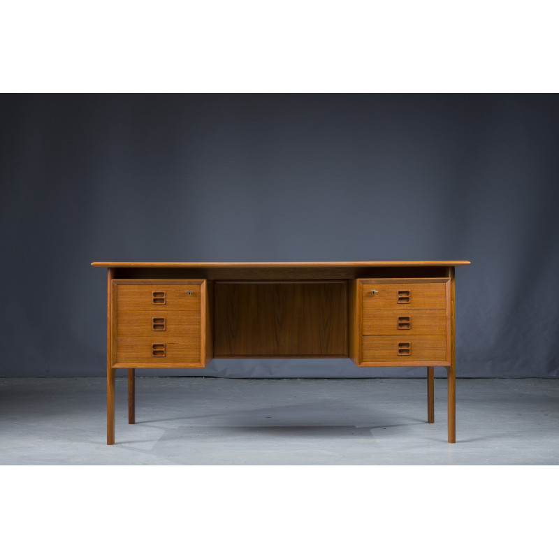 Mid century double sided teak desk by Brouer Møbelfabrik for Arne Vodder, Denmark 1960s